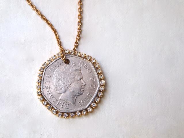 Glitter 'N Glue DIY Coin 'N Rhinestone Pendant Necklace 